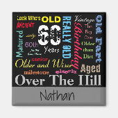 Aimant 60e anniversaire heureux en style Graffiti (Devant)