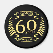 Aimant 60e ANNIVERSAIRE Mariage en diamant jaune (Devant)
