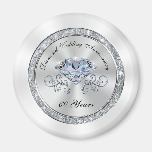 Aimant 60ème anniversaire Mariage moins cher favorise BUL (Devant)