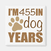 Aimant 65e anniversaire année de chien (Devant)