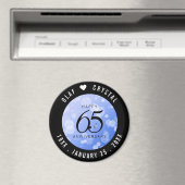 Aimant 65e anniversaire de l'élégant Mariage Blue Sapphir (In Situ (Lave-vaisselle))