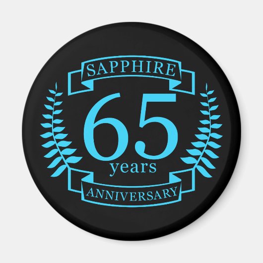 Aimant 65e ANNIVERSAIRE Mariage SAPPHIRE (Devant)