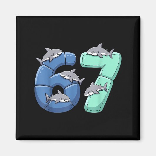 Aimant 67 Animals Funny 67 Brainrot Youth Kids Shark 67  (Devant)