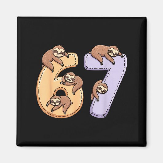 Aimant 67 Animals Funny 67 Brainrot Youth Kids Sloth 67  (Devant)