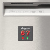 Aimant 67 Appelle Drôle Mème 67 Accepte Silly Six Sept (In Situ (Lave-vaisselle))
