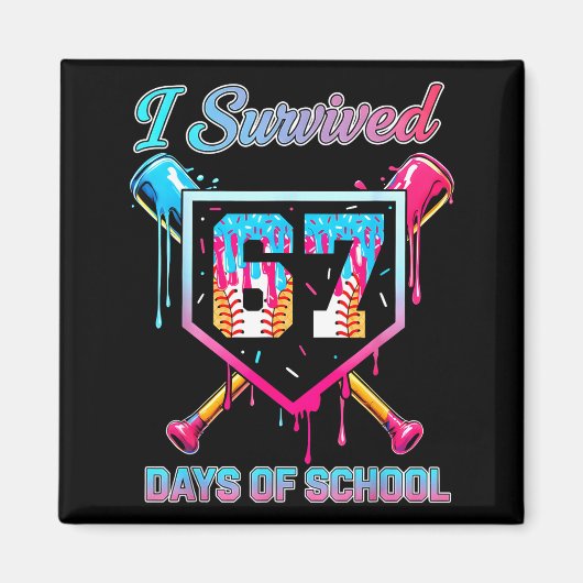 Aimant 67 Baseball Ice Cream Drip Six Seven Meme Teachers (Devant)