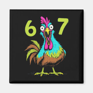 Aimant 67 Blagues de poulet drôle Six Seven Humour de jou
