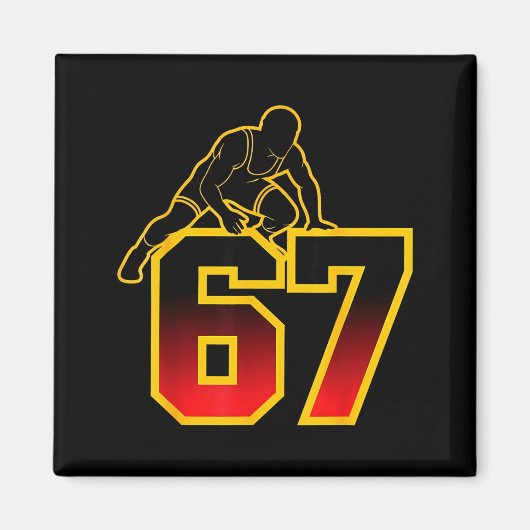 Aimant 67 Brainrot Youth Wrestling Drip - Funny Kids 67  (Devant)