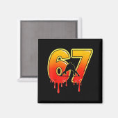 Aimant 67 Brainrot Youth Wrestling Drip - Funny Kids 67  (Recto/Verso)