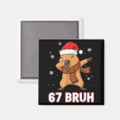 Aimant 67 Bruh Six Seven Meme Capybara Christmas Kids Boy (Recto/Verso)