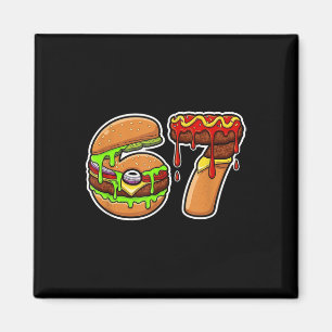 Aimant 67 Burger Pizza Food Fusion Délice