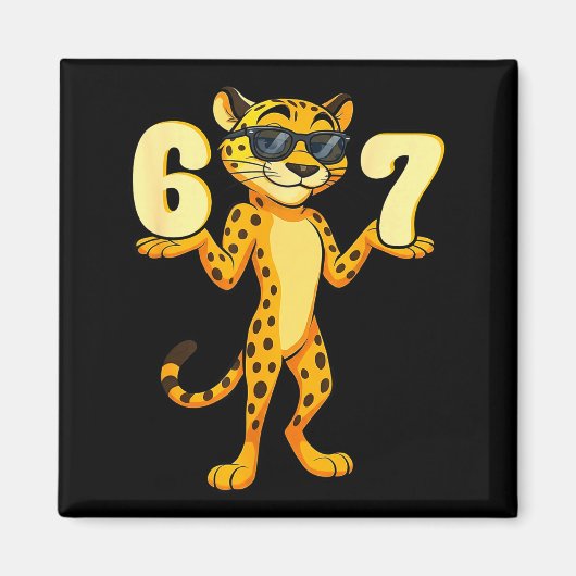 Aimant 67 Cheetah Meme Six Seven Hands Motion Kids Teens  (Devant)