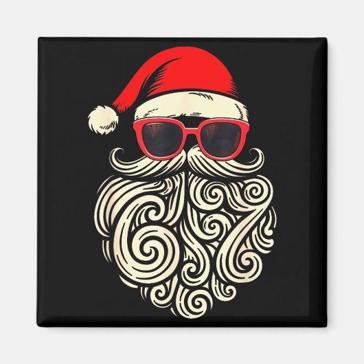 Aimant 67 Christmas 6 7 Santa Six Seven Meme Christmas Bo (Devant)