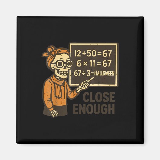 Aimant 67 Costume d'Halloween de professeur de mathématiq (Devant)