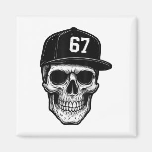 Aimant 67 Crâne Halloween Brainrot Meme Six Sept Enfants 