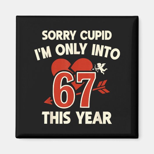 Aimant 67 Cupid Saint-Valentin Mème, Graphique Anti-Saint (Devant)