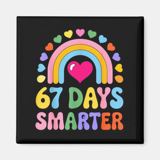 Aimant 67 Days Smarter Happy Teacher Back To School Celeb (Devant)