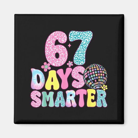 Aimant 67 Days Smarter Rainbow Back To School Teacher Kid (Devant)