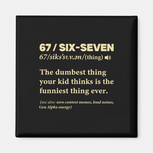 Aimant 67 Definition Meaning Six Seven Funny Meme Teacher (Devant)