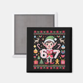 Aimant 67 Elfe de Noël Pull Ugly Mignon 6 7 Meme Noël B (Recto/Verso)