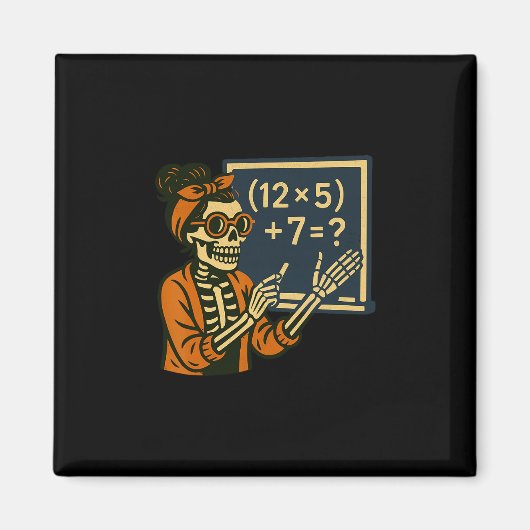 Aimant 67 Enseignant Halloween Squelette Six Sept Mème Ce (Devant)