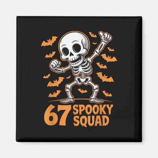 Aimant 67 Équipe Squelette Halloween Squelette 6 7 Mème S (Devant)