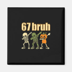 Aimant 67 Halloween Bruh Drôle Brainrot Meme Six Sept Bo