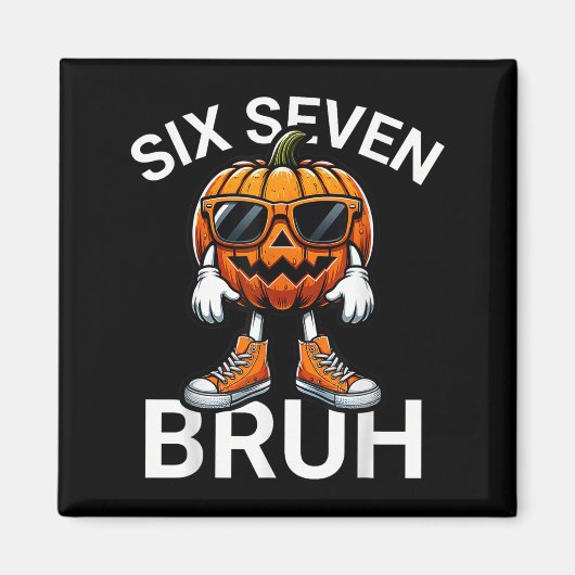 Aimant 67 Halloween Drôle Six Sept Mème Brainrot Citrouil (Devant)