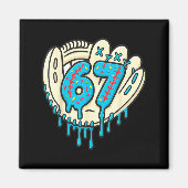 Aimant 67 Ice Cream Drip Funny Six Seven Baseball  (Devant)