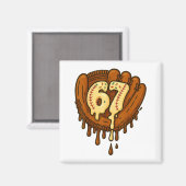 Aimant 67 Ice Cream Drip Funny Six Seven Baseball  (Recto/Verso)