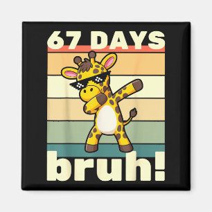 Aimant 67 Jours D'école Bruh Drôle Meme Garçons Enfants D