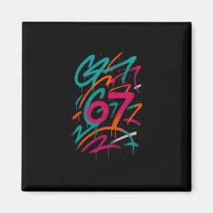 Aimant 67 Mème Caché Tendance Gen Z Alpha Six Sept 6 7