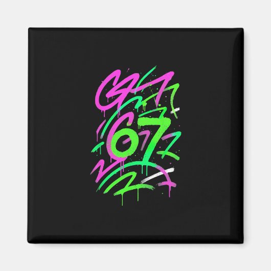 Aimant 67 Mème Caché Tendance Gen Z Alpha Six Sept 6 7 (Devant)