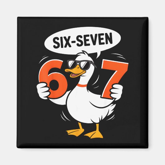 Aimant 67 Meme Canard Drôle Six Sept Argot Gen Alpha Cool (Devant)