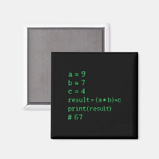 Aimant 67 Mème Code Python Résultat Humour Geek Six Sept (Recto/Verso)