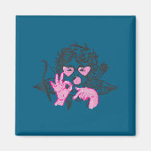 Aimant 67 Meme Cud Hands Bubble Gum Six Seven Meme Valent (Devant)