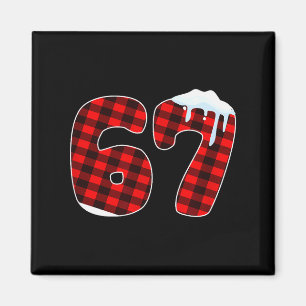 Aimant 67 Meme de Noël 6 7 Nombres Six Sept Xmas Drôle