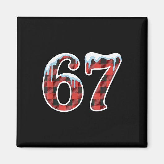 Aimant 67 Meme de Noël drôle Six Seven Argot (Devant)