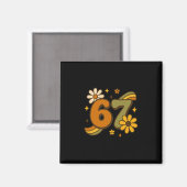 Aimant 67 Meme Fall Autmn Groovy Retro 70s Six Seven Boho (Recto/Verso)