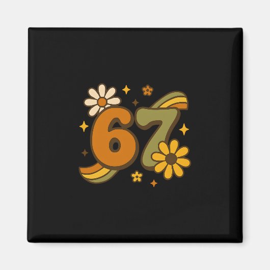 Aimant 67 Meme Fall Autmn Groovy Retro 70s Six Seven Boho (Devant)