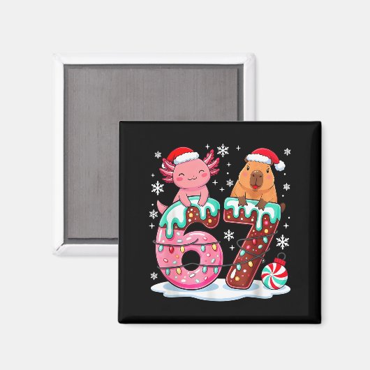 Aimant 67 Meme Kawaii Axolotl Capybara Christmas Ice Crea (Recto/Verso)