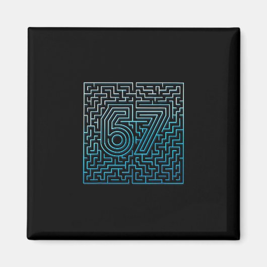 Aimant 67 Mème Labyrinthe Caché Gen Z Alpha 6 7 (Devant)