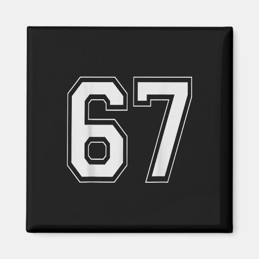 Aimant 67 Meme Numéro Six Sept Argot Gen Alpha 6 7 (Devant)
