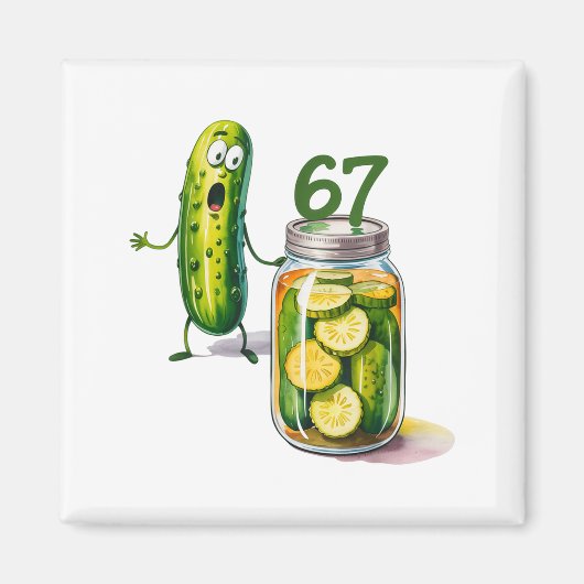 Aimant 67 Meme Pickle Surprise Un pot de cornichons tranc (Devant)