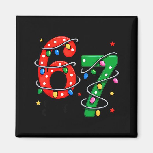 Aimant 67 Meme Six Seven Drôles de Pyjamas de Noël Garçon (Devant)