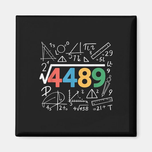 Aimant 67 Meme Square Root 4489 Slang Six Seven Math Teac (Devant)
