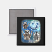Aimant 67 Meme Three Racoon Howling At The Moon 67  (Recto/Verso)