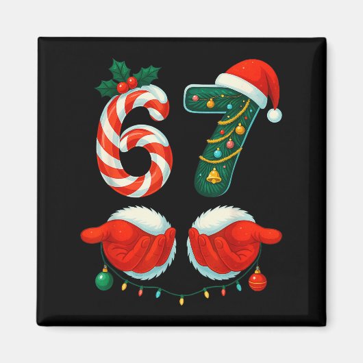 Aimant 67 Noël 6 7 Mème Pyjama Fête Gen Alpha Sl (Devant)