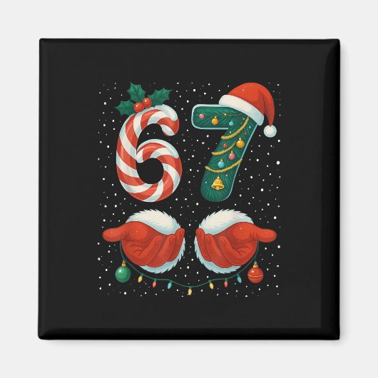 Aimant 67 Noël 6 7 Mème Pyjama Fête Génération Alpha Sl (Devant)