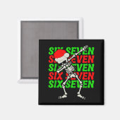 Aimant 67 Noël Drôle Six Sept Mème Brainrot Dabbing (Recto/Verso)